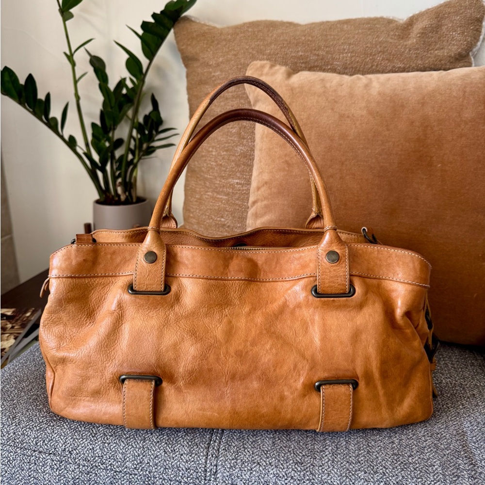 Theory Cognac Leather Satchel Bag